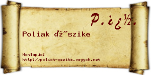 Poliak Őszike névjegykártya